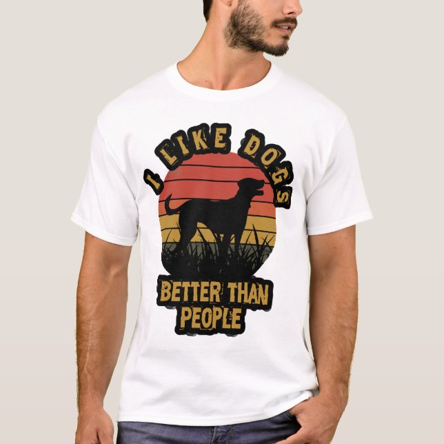 Jag gillar hundar mer än människor t shirt (Framsida)