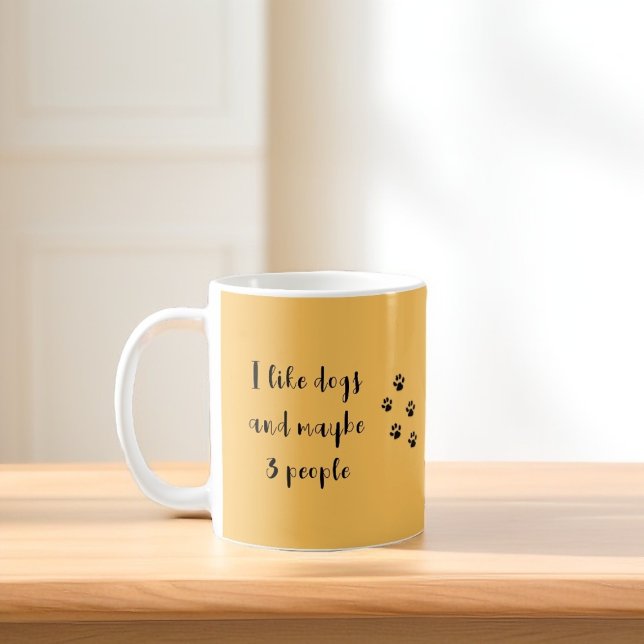 "Jag gillar hundar och kanske 3 människor" Kaffemugg (Skapare uppladdad)