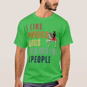 Jag gillar Hundar och kanske 3 personer 12 T Shirt