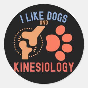 Jag gillar hundar och kinesiologi runt klistermärke