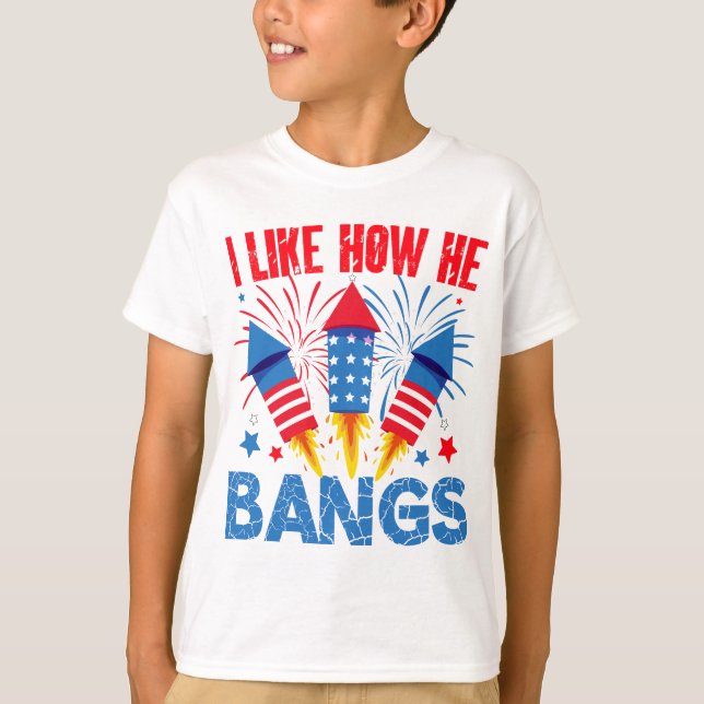 Jag gillar hur han bangar en par matchande familje t shirt (Framsida)