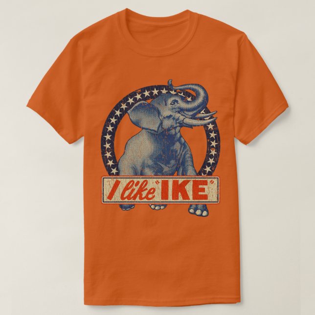 Jag gillar Ike Elephant 1952 T Shirt (Design framsida)
