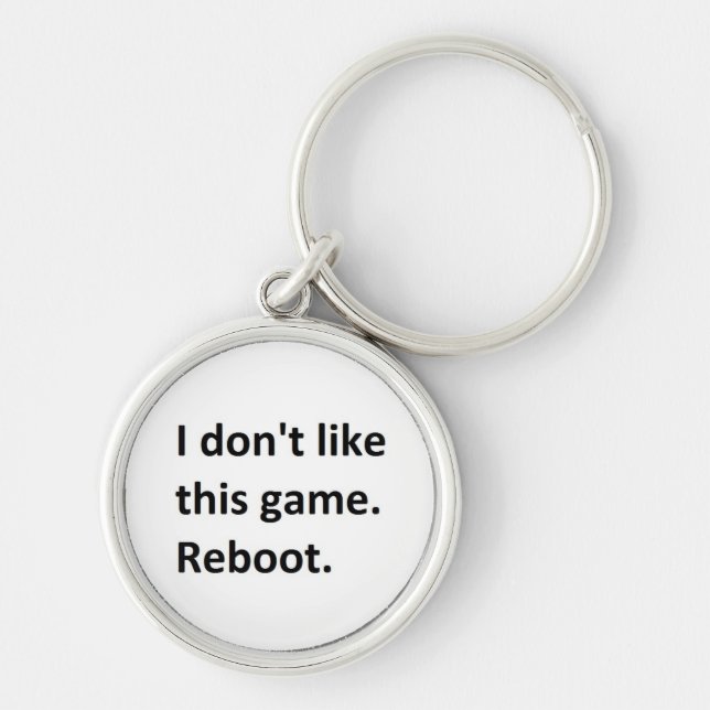 Jag gillar inte denna keychain rund silverfärgad nyckelring (Framsidan)