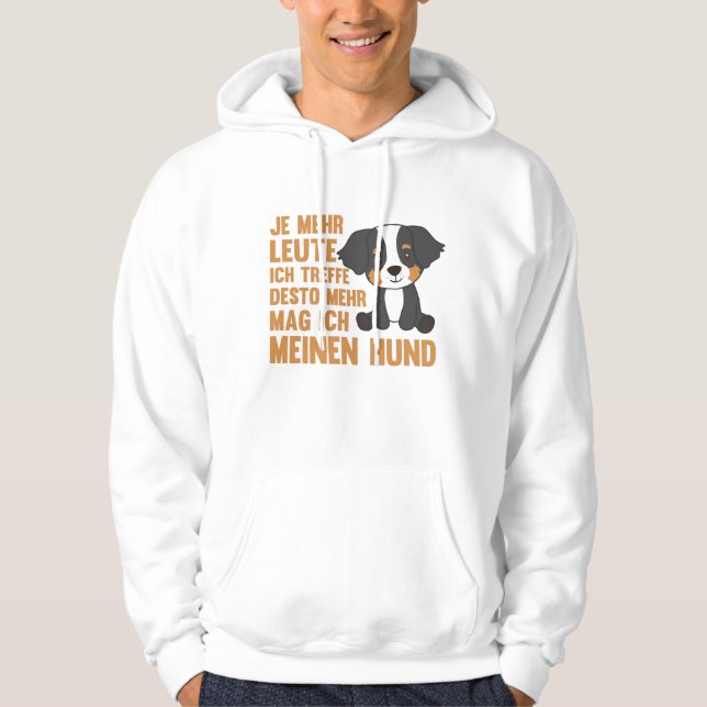 Jag gillar inte folk, bara min Hund Hoodie (Framsida)