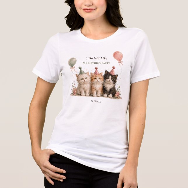 Jag gillar inte min födelsedagsfest t shirt (Framsida)