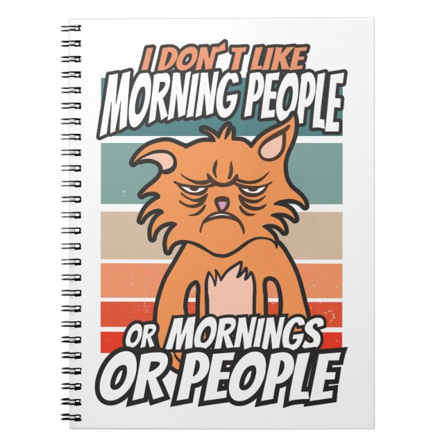 Jag gillar inte morgonmänniskor eller morgnar elle anteckningsbok (Framsidan)