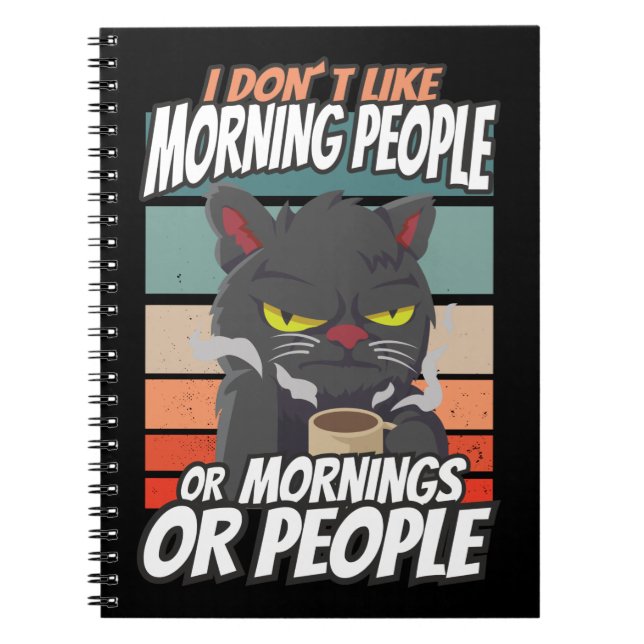 Jag gillar inte morgonmänniskor eller morgnar elle anteckningsbok (Framsidan)