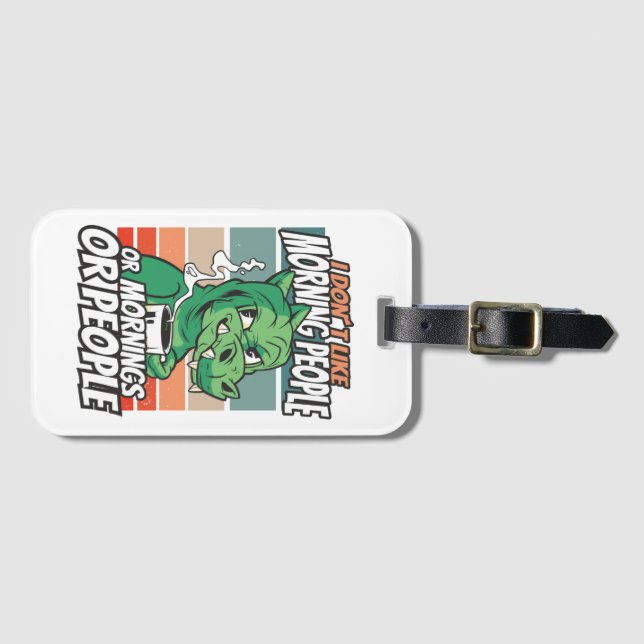 Jag gillar inte morgonmänniskor eller morgnar elle bagagebricka (Framsida horisontal)