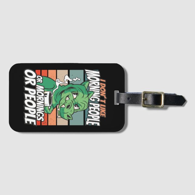 Jag gillar inte morgonmänniskor eller morgnar elle bagagebricka (Framsida horisontal)