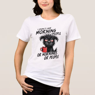 Jag Gillar Inte Morgonmänniskor - Grumpy Tired Dog T Shirt