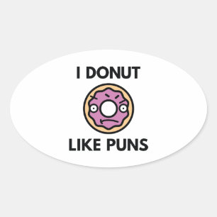 Jag gillar inte Puns Ovalt Klistermärke