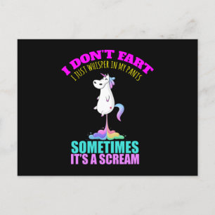 Jag gillar inte Unicorn Unicorn Farts Vykort