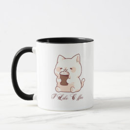 "Jag gillar kaffe" Kawaii Kattillustration Mugg