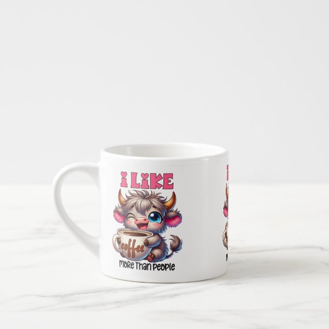 Jag gillar kaffe mer än människor  espressomugg (Vänster)