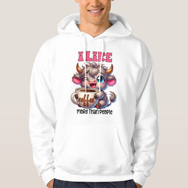 Jag gillar kaffe mer än människor  hoodie (Framsida)