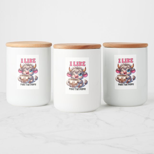 Jag gillar kaffe mer än människor  mat etikett (Flaskor)
