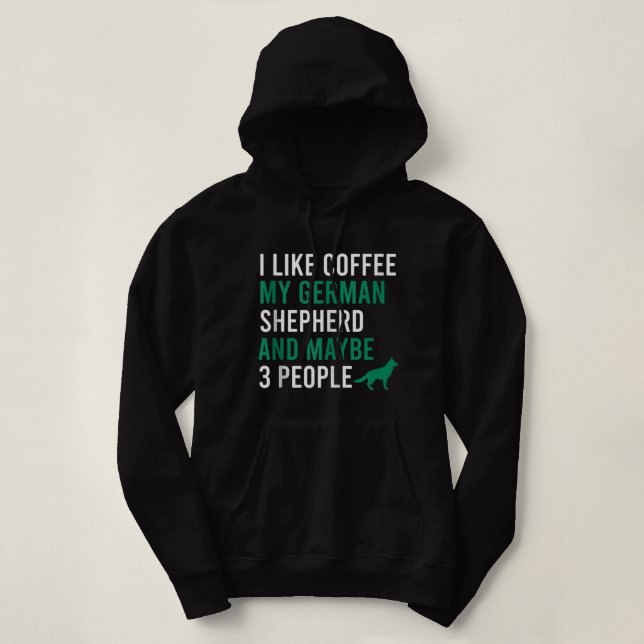 Jag gillar kaffe min germanska shepherd och kanske t shirt (Design framsida)