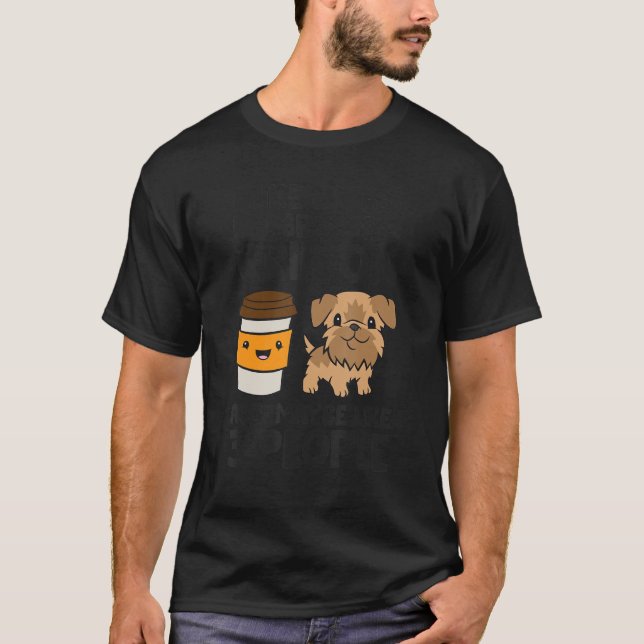 Jag gillar kaffe min griffon i Bryssel och kanske  T Shirt (Framsida)