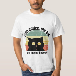 Jag Gillar Kaffe Min Katt Och Kanske 3 Personer Ro T Shirt
