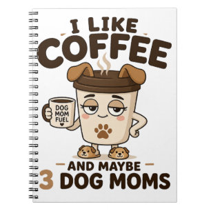 Jag Gillar Kaffe Och Kanske 3 Hundmammor Rolig Hun Anteckningsbok