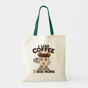 Jag Gillar Kaffe Och Kanske 3 Hundmammor Rolig Hun Tygkasse