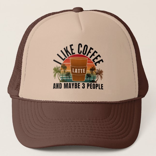 Jag gillar kaffe och kanske 3 personer keps (Framsida)