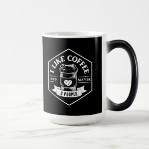 JAG GILLAR KAFFE OCH KANSKE 3 PERSONER Två-Ton KAF Magisk Mugg