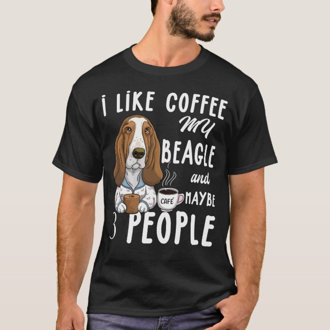 Jag gillar kaffe och kanske tre människor som beag t shirt (Framsida)