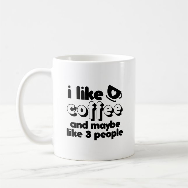 Jag gillar kaffe och kanske tre personer kaffemugg (Vänster)