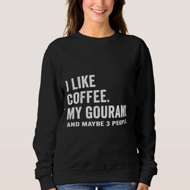 Jag gillar kaffe och min Tank Gourami-fisk T Shirt (Framsida)