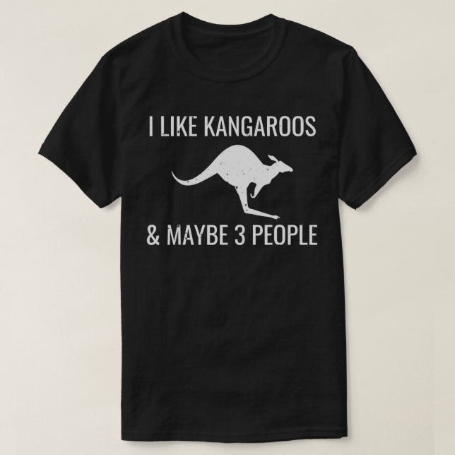 Jag gillar Kangaroos kanske 3 People Funny Austral T Shirt (Design framsida)
