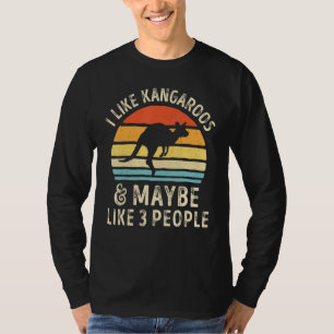 Jag gillar Kangaroos och kanske 3 personer Retro S T Shirt