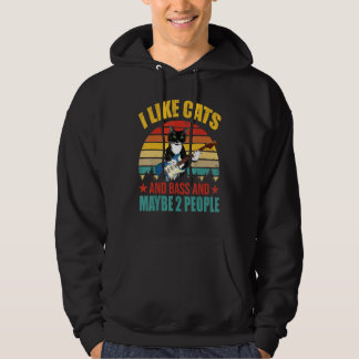 Jag gillar katter och bass och kanske 2 personer. hoodie