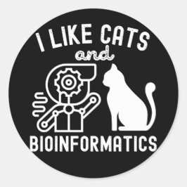 Jag gillar katter och bioinformatik runt klistermärke