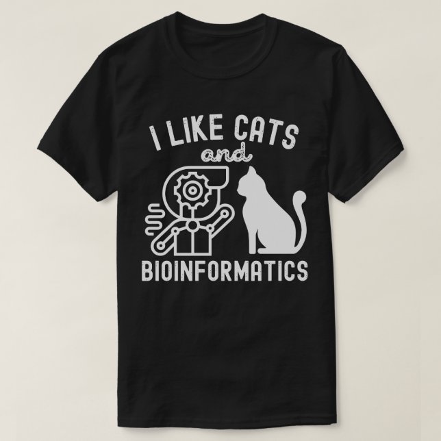Jag gillar katter och bioinformatik t shirt (Design framsida)