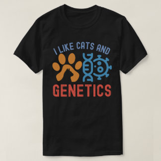 Jag gillar katter och genetik, genetikcitat t shirt