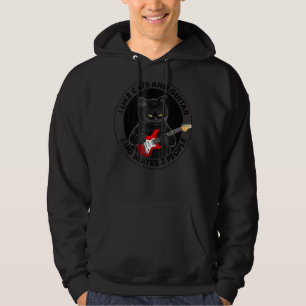 Jag gillar katter och gitarr och kanske tre föräld hoodie