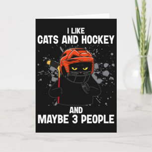 Jag Gillar Katter Och Hockey Och Kanske 3 Roliga M Kort