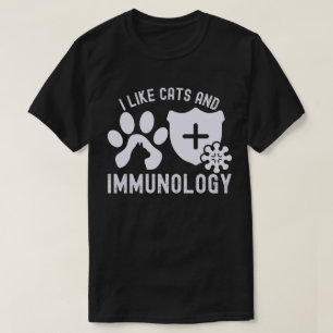 Jag gillar katter och immunologi t shirt