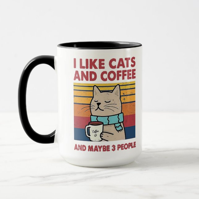 Jag gillar katter och kaffe mugg (Vänster)
