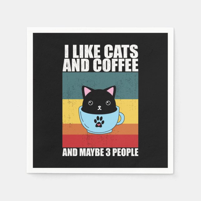 Jag gillar katter och kaffe och kanske 3 personer, pappersservett (Framsidan)