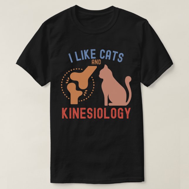 Jag gillar katter och kinesiologi t shirt (Design framsida)