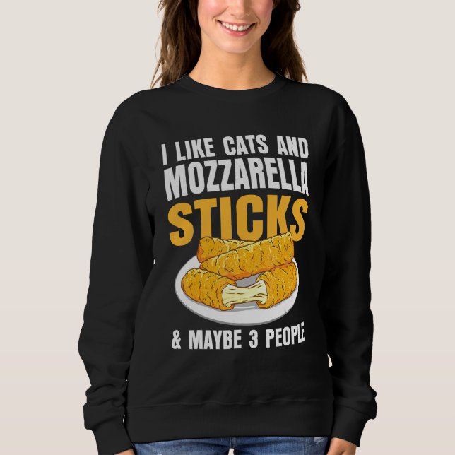 Jag gillar katter och mozzarella Sticks Cheese och T Shirt (Framsida)