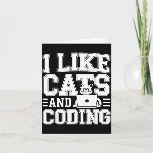 Jag Gillar Katter Och Programmering Programmerare  Kort (Framsida)