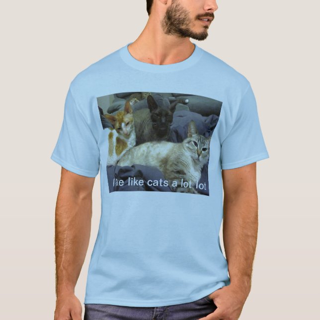 Jag gillar katter t shirt (Framsida)
