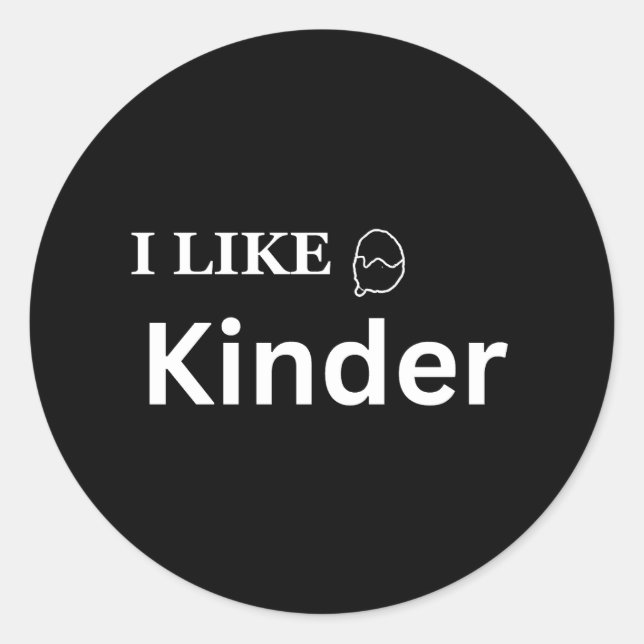 Jag gillar kinder runt klistermärke (Framsida)