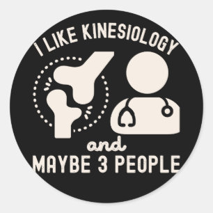 Jag gillar kinesiologi och kanske 3 personer runt klistermärke