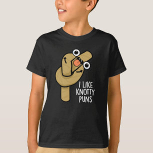 Jag gillar Knotty Puns Funny Rope Pun Mörk BG T Shirt