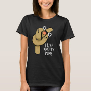Jag gillar Knotty Puns Funny Rope Pun Mörk BG T Shirt