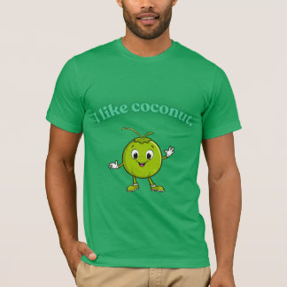 Jag gillar kokosnöt - Söt tecknad kokosnöt rolig T Shirt